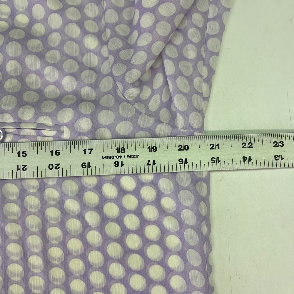 Kut from the Kloth Womens XL Lavender Polka Dot‎ Roll Tab Sleeve Blouse Purple - Picture 14 of 15